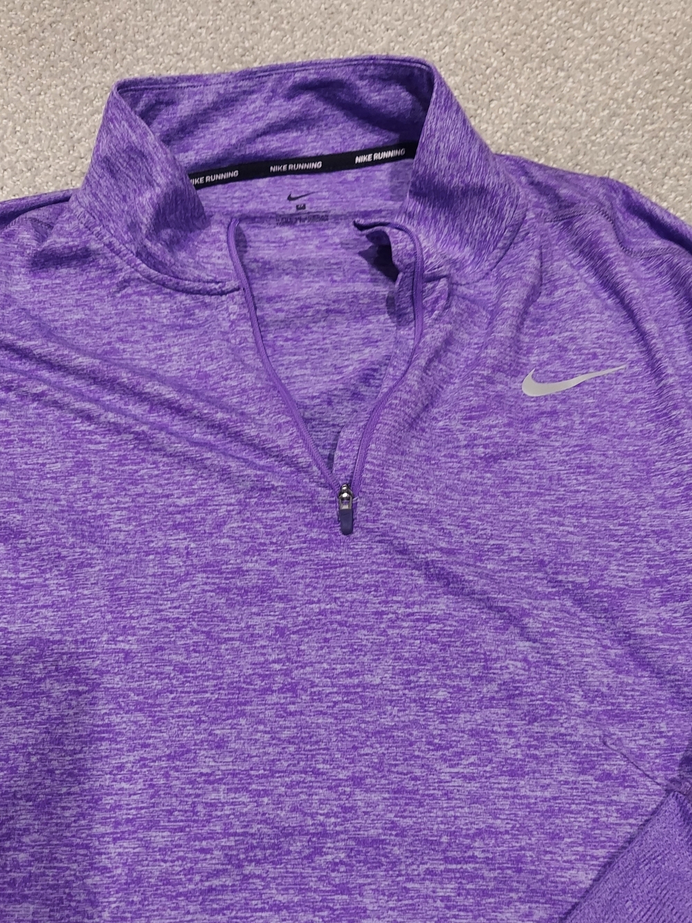 Nike Purple Heather Quarter-Zip Running Top